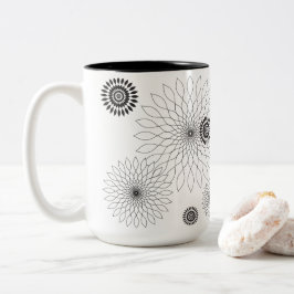 Geometric Flower〜ブラック〜 Två-Tonad Mugg