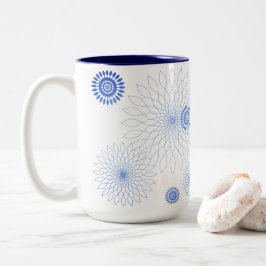 Geometric Flower〜ブルー〜 Två-Tonad Mugg