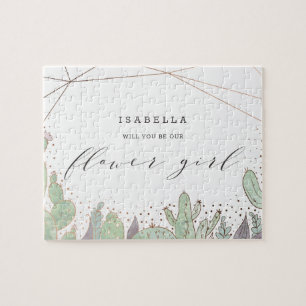 Geometric Flower Girl Frieri Cactus & Succulents Pussel