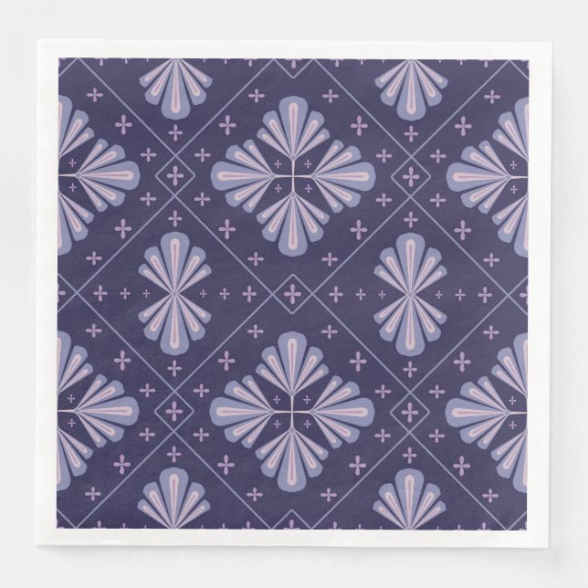 Geometric Flower Petals Abstract Repeat Pattern Pappersservett (Framsida)