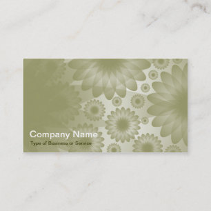 Geometric Flowers - Khaki med Grått Visitkort