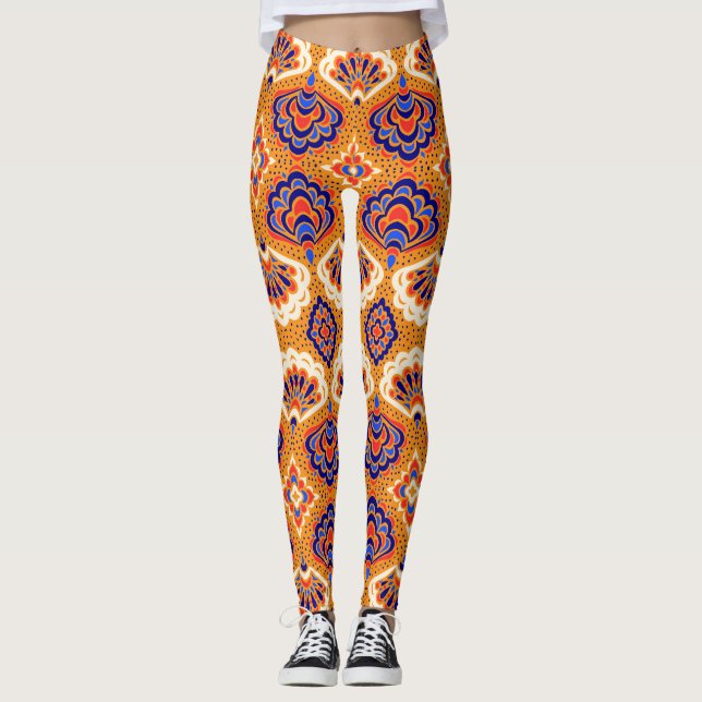 Geometric folklore, stambaserade snäckor. leggings (Framsida)