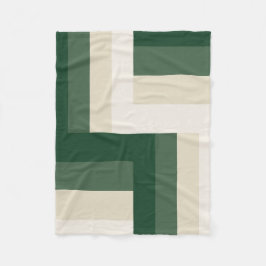 Geometric Forest & Cream Modern Blanket Fleecefilt
