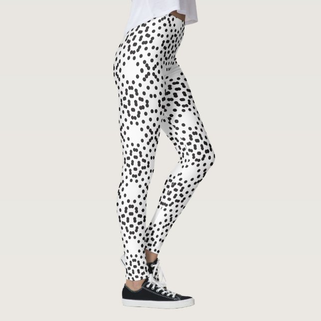 Geometric Four-lobed Mönster tillverkad av svarta  Leggings (Höger)