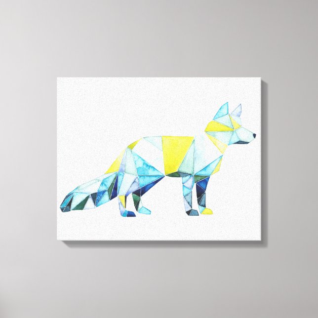 Geometric Fox Animal Canvastryck (Framsida)