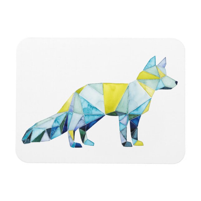 Geometric Fox Animal Magnet (Horisontell)