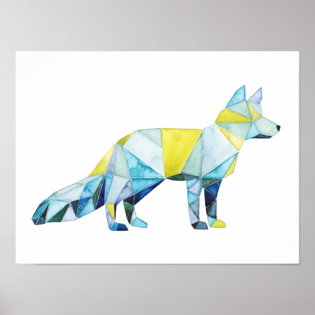 Geometric Fox Animal Poster (Framsidan)