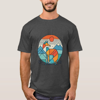 Geometric Fox Art - Modern Abstrakt Djurdesign T Shirt