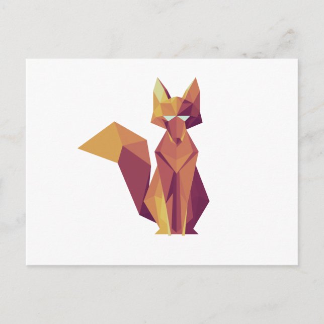 Geometric Fox Vykort (Framsida)