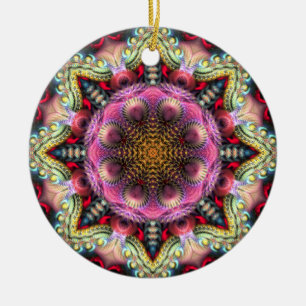 Geometric Fractal Mandala Star Ornament