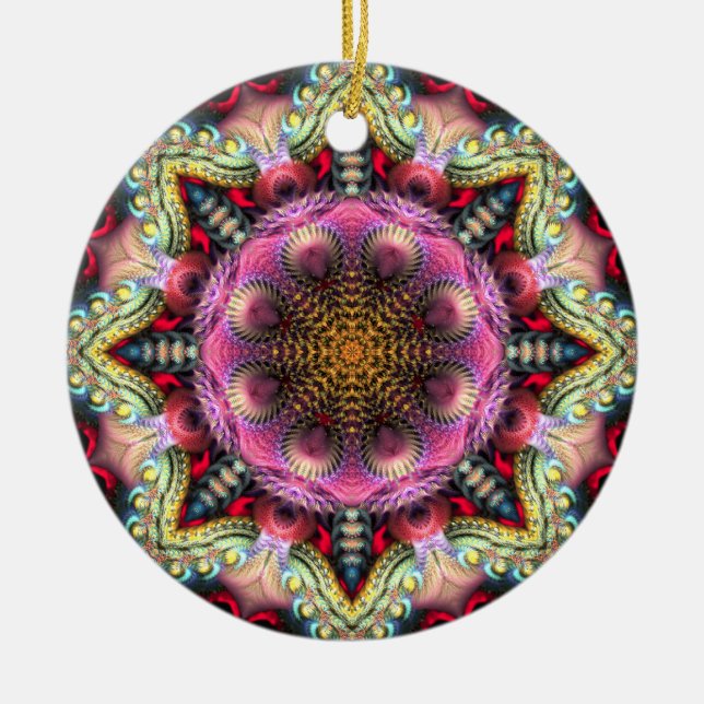 Geometric Fractal Mandala Star Ornament (Framsidan)