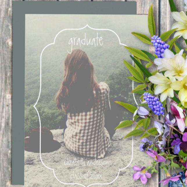 Geometric Frame Graduation Announcement Meddelande (Skapare uppladdad)