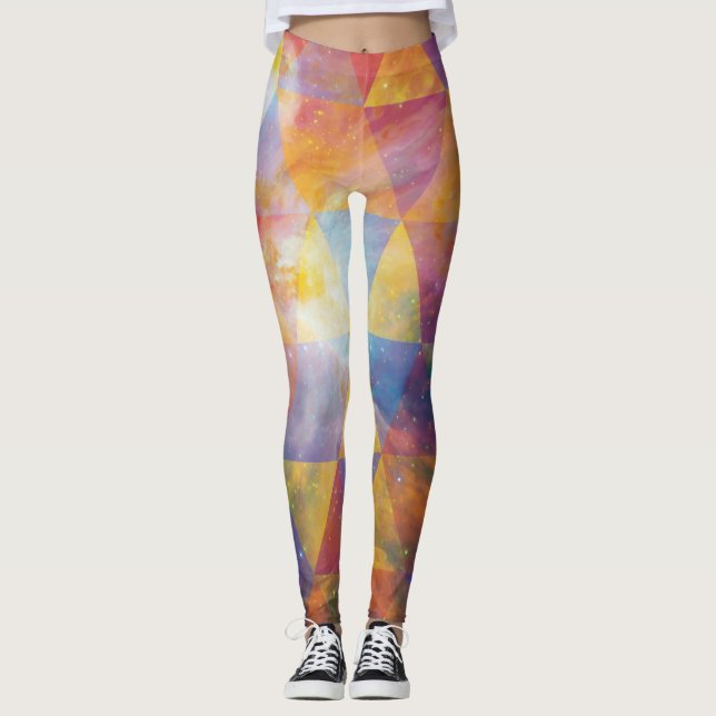Geometric Galaxy Art Leggings (Framsida)
