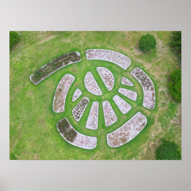 Geometric Garden Design View Modern liggande Poster (Framsidan)