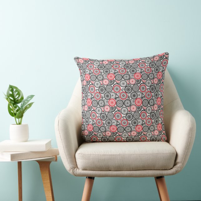 Geometric Gears Throw Pillow Kudde (Stol)