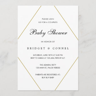 Geometric Gender Neutral Par Baby Shower Inbjudningar
