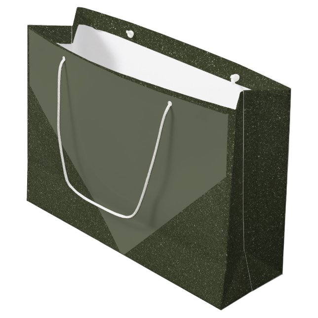 Geometric Gift Bag för modern Grönt (Framsidan Vinklad)