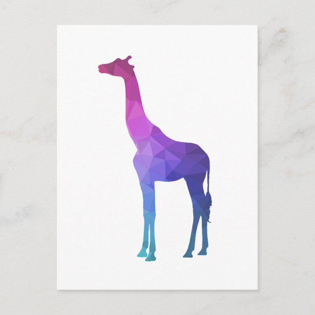Geometric Giraffe med Vibrant Färger Gift Idea Vykort (Framsida)