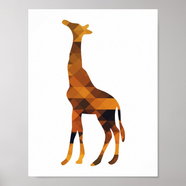 Geometric Giraffe Silhouette Poster (Framsidan)