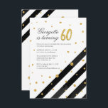 Geometric Glitter Black White Rand 60:e födelsedag Inbjudningar<br><div class="desc">Skicka ut inbjudningarna till den kommande milstolpen party med vår 60:e födelsedag med Glitter Svarta vita Rand. Den har en vacker botanisk vattenfärgsblomning. Anpassa bara detaljerna i party genom att klicka på anpassningsknappen om du vill ordna om och formatera stil och placera texten. TIP: Lägg till våra kompletterande eller matchande...</div>