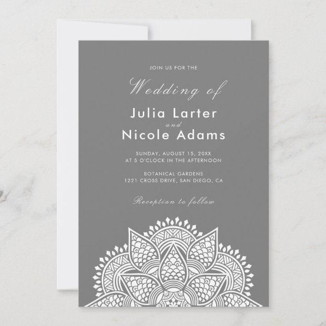 Geometric Glittering Metallic Luxury Wedding Inbjudningar (Framsida)