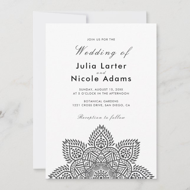 Geometric Glittering Metallic Luxury Wedding Invit Inbjudningar (Framsida)