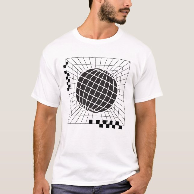 Geometric Global Sphere Design T Shirt (Framsida)
