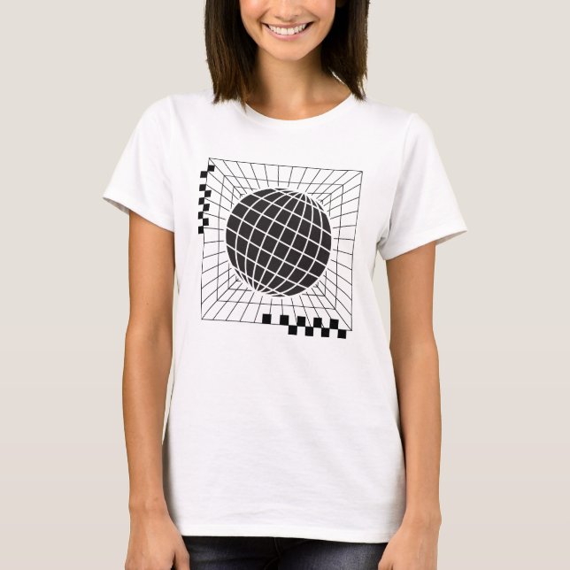 Geometric Global Sphere Design T Shirt (Framsida)