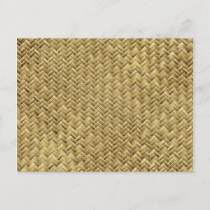 Geometric Golden Basketweave Graphic Mönster Vykort