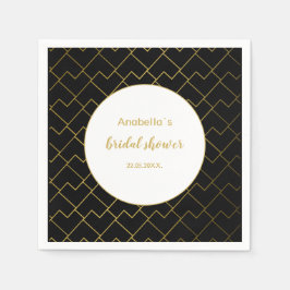 Geometric Golden Black Mönster i Chic i stadsområd Pappersservett