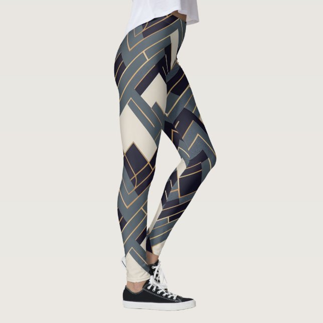 Geometric Golden-illustration Leggings (Höger)
