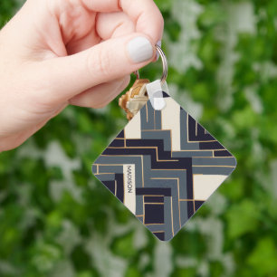 Geometric Golden-illustration Nyckelring