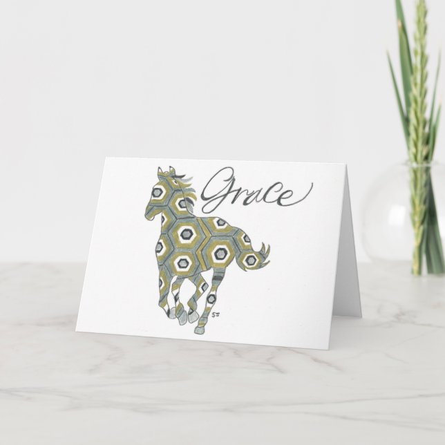 Geometric Grace Horse med mappat kort av Sherry Ja (Framsida)