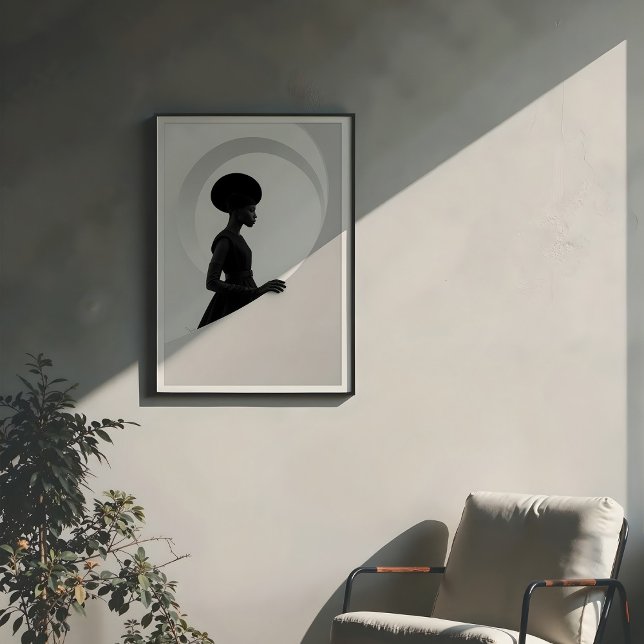 Geometric Grace: Monokrome Mode-profil Poster (Skapare uppladdad)