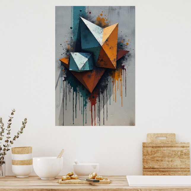 Geometric Graffiti Splash Poster (Kök)