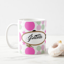 Geometric graphic power girl kaffemugg