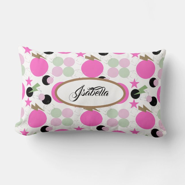 Geometric graphic power girl lumbarkudde (Framsida)