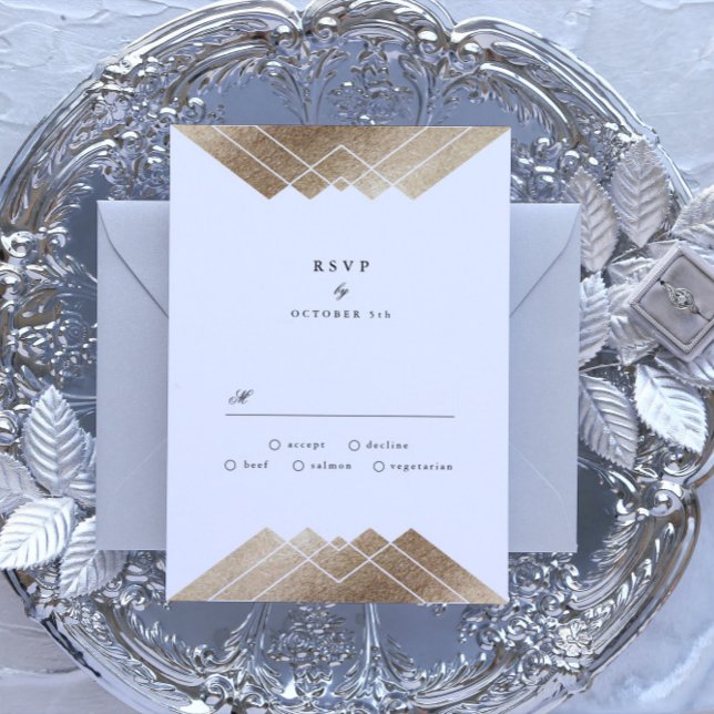 Geometric Grått Guld Gatsby Bröllop OSA (Skapare uppladdad)