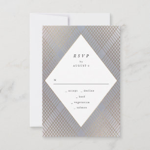 Geometric Grått Guld Gatsby Bröllop OSA Kort