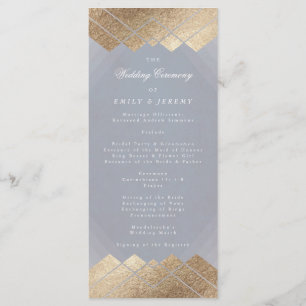 Geometric Grått Guld Gatsby Bröllopsprogram Program