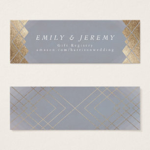 Geometric Grått Guld Gatsby Wedding Gifts Litet Visitkort