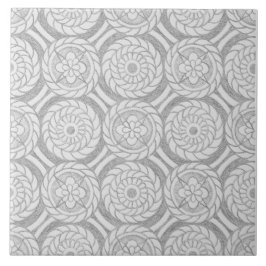 Geometric Grått Mönster Abstrakt Circles Kakelplatta