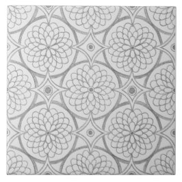 Geometric Grått Mönster Abstrakt Circles Kakelplatta