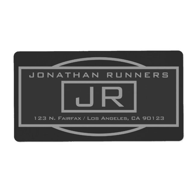 Geometric Grått & Mörk Grays Returadress Fraktsedel (Framsidan)