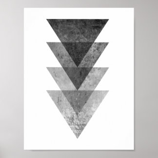Geometric Grått Triangles Poster