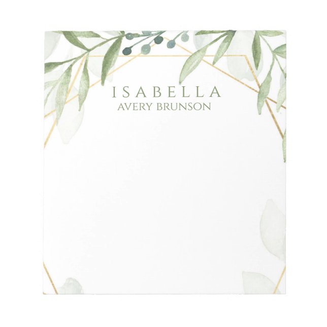 Geometric Greenery Anteckningsblock (Framsida)