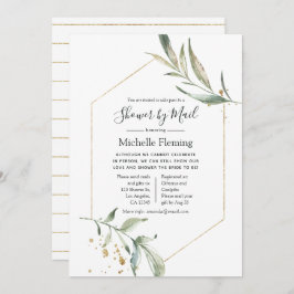 Geometric Greenery Baby eller Möhippa by Mail Inbjudningar