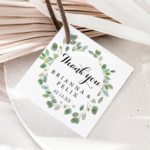 Geometric Greenery Eucalyptus Calligraphy Bröllop Gåvor Etiketter