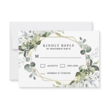 Geometric Greenery Modern Guld Succulent Bröllop