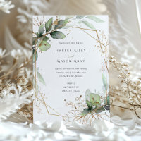Geometric Greenery och Faux Guld Bröllop
